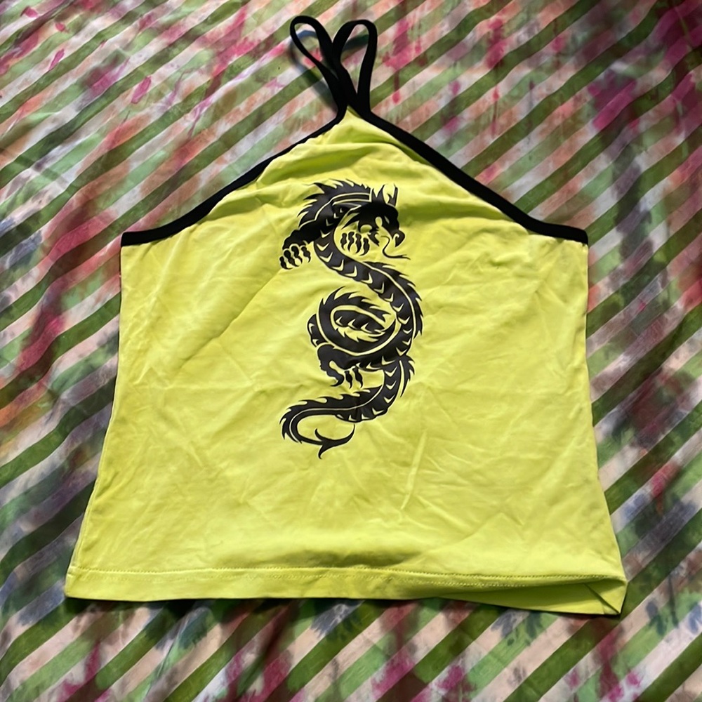 Dollskill current mood neon dragon crop top